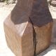 Brutalist console in solid wood worked with gouge & wrought iron, France 1950s
