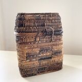 Asian rattan basket with lid 23×18 cm