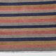 Navy Blue & Terracotta Hand Woven Turkish Striped Kilim Rug, 147x217 Cm