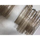 Murano Fume' Color Glass "Tronchi" Wall Sconces - a Pair