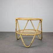 Mid-Century Bamboo and Glass Coffee Table by Alan Fuchs, Czechoslovakia, 1960s