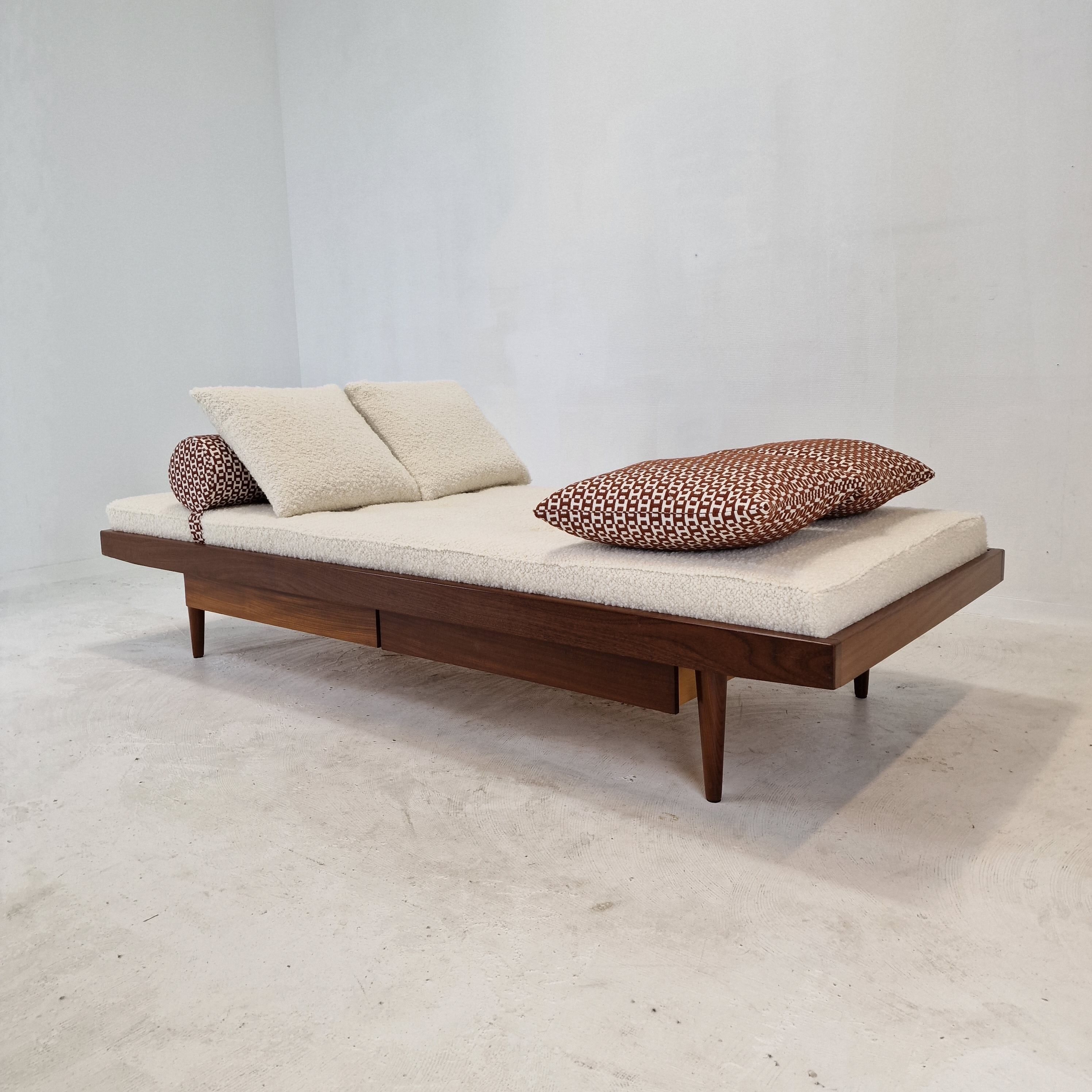 Teak Daybed with Hermes Cushions and Bolster, 1960s