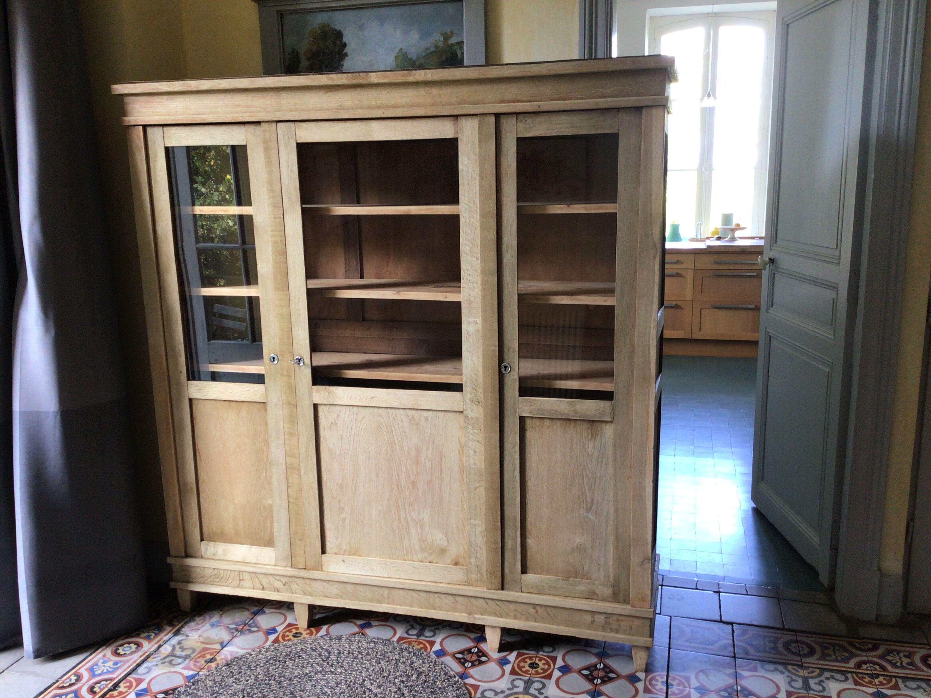 Stripped oak bookcase