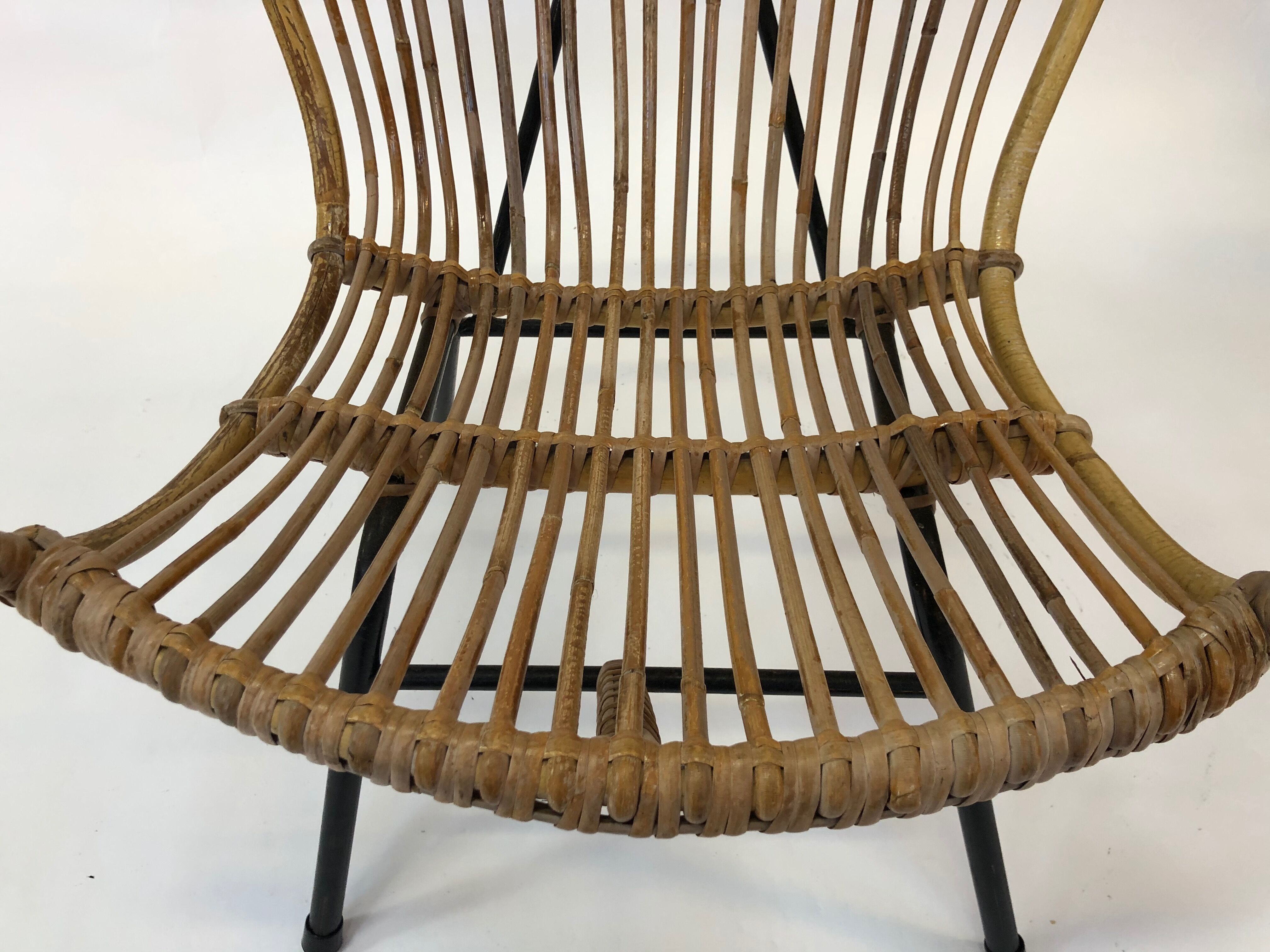 Rattan chair by Rohe Noordwolde, 1960