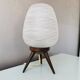 Danish vintage wooden tripod table lamp, 1970