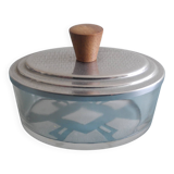 antique oval glass box, Art Deco style, French glass box