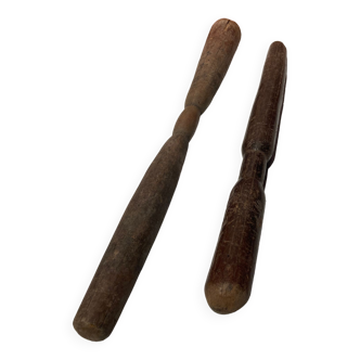 Set of two wooden pestles