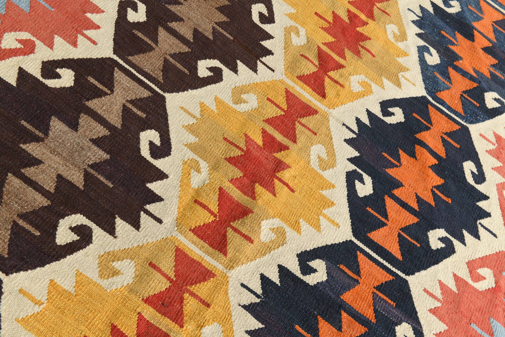 8x12 Kilim Red & Navy Blue Persian Kilim Rug, 255x376Cm