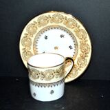 Limoges litre cup porcelain yellow and gold signed Porcelaine d’Art PP