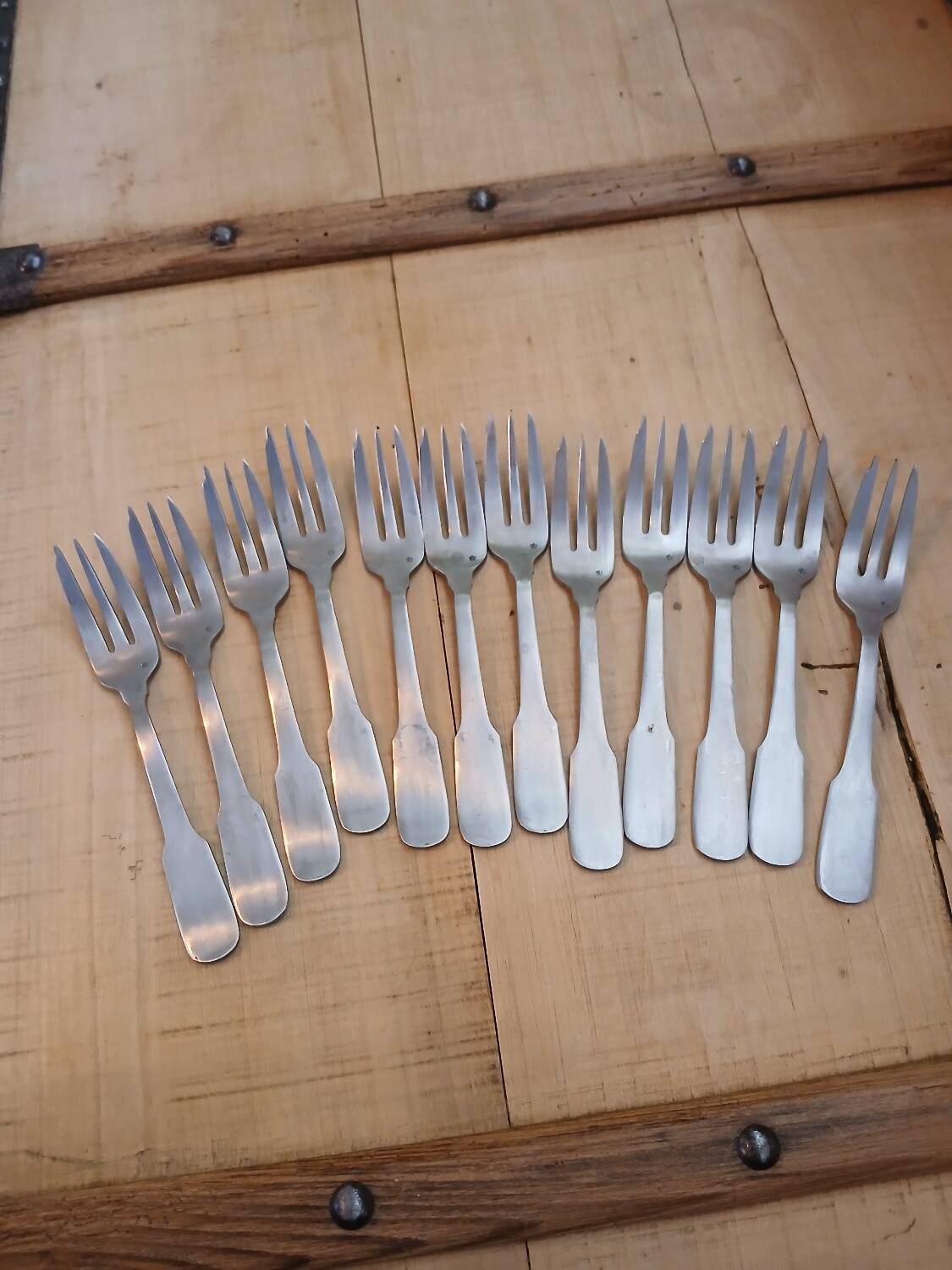 12 antique cake forks