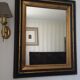 Miroir ancien noir et doré  81x66cm