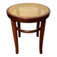 Tabouret bistrot en bois et cannage