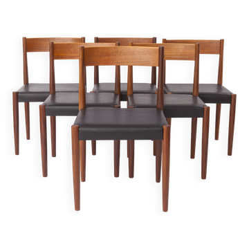 Set of 6 Poul M. Volther Teak Dining Chairs for Frem Røjle, Danish 1960s