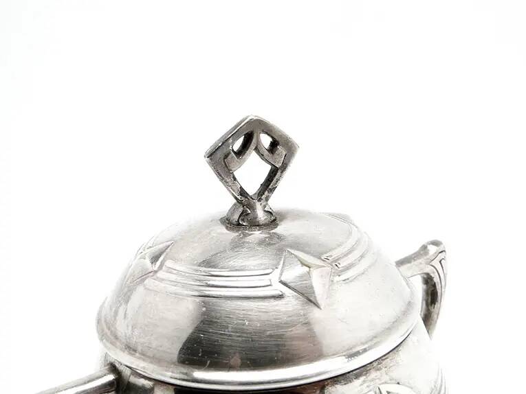 Art Nouveau sugar bowl, silver-plated brass, WMF, Germany, early 20th century