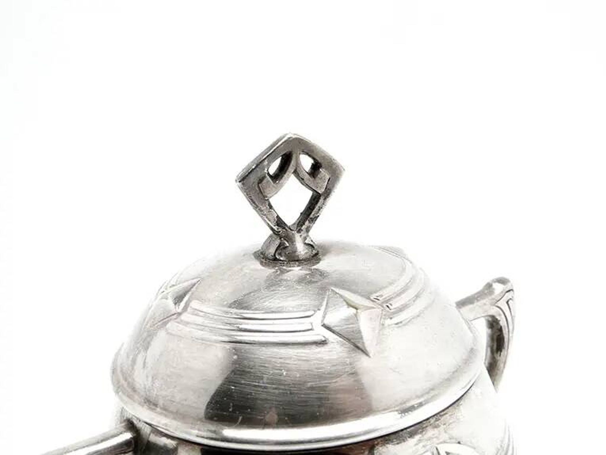 Art Nouveau sugar bowl, silver-plated brass, WMF, Germany, early 20th century