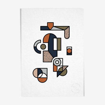 Poster a3 abstract geometry: numbered series