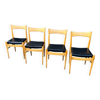 Chaise scandinave bois et skaï