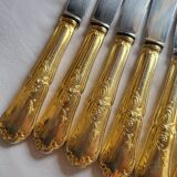 12 Table Knives in Gold Metal