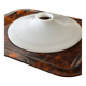 Vintage bel abat jour pour suspension en opaline blanche