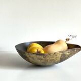 Vintage brass drop-shaped fruit bowl