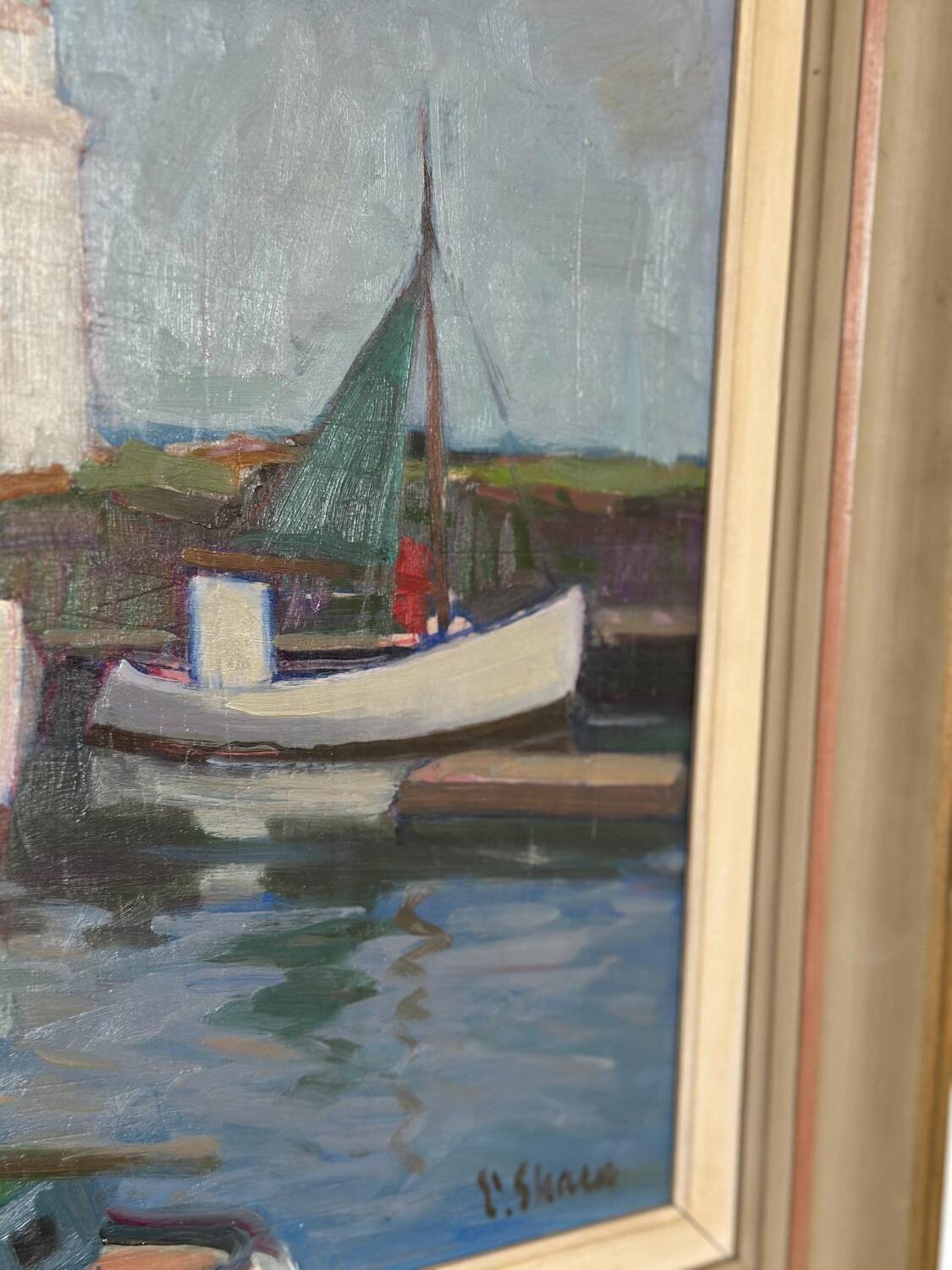 Huile su panneau suédois – « Bateaux » par Eskil Skans