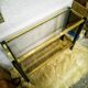 Vintage wooden console and smoked glass