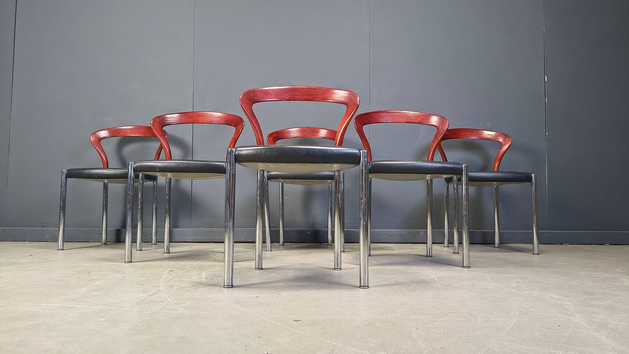 Vintage Lotus chairs by Hartmut Lohmeyer for Kusch & Co., 1970s, set of 6