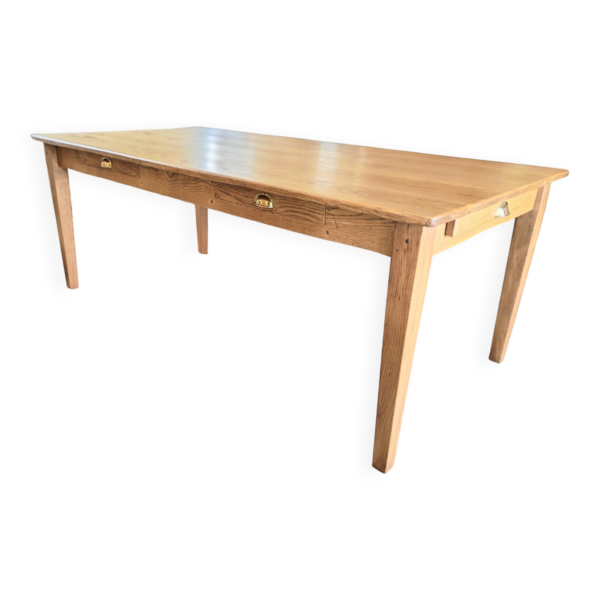 Table de ferme en chêne massif 200x100 avec sa rallonge de 60x100