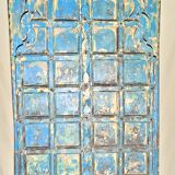 Old door in blue wood