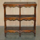 Theodore Alexander bookshelf shelf, solid wood, embossed leather.