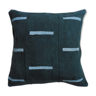Housse de coussin bogolan vert