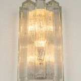 Large pair of wall sconces in brass and Murano glass by Doria, Germany, 1960s.
