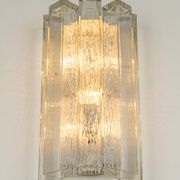 Large pair of wall sconces in brass and Murano glass by Doria, Germany, 1960s.