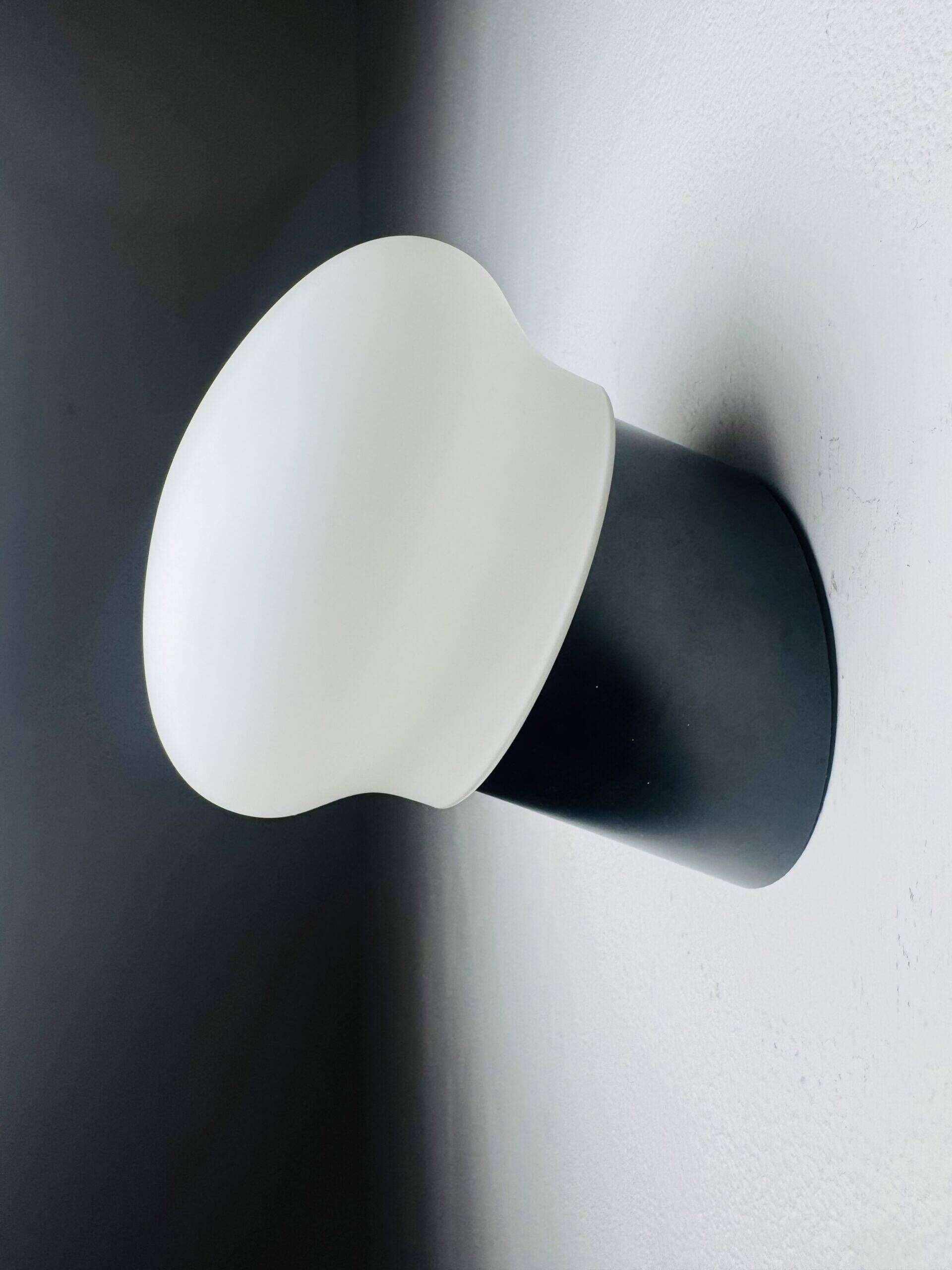 W-1809 Op-Art Wall Lamps In Opal Glass By Raak Amsterdam, The Netherlands 1970S