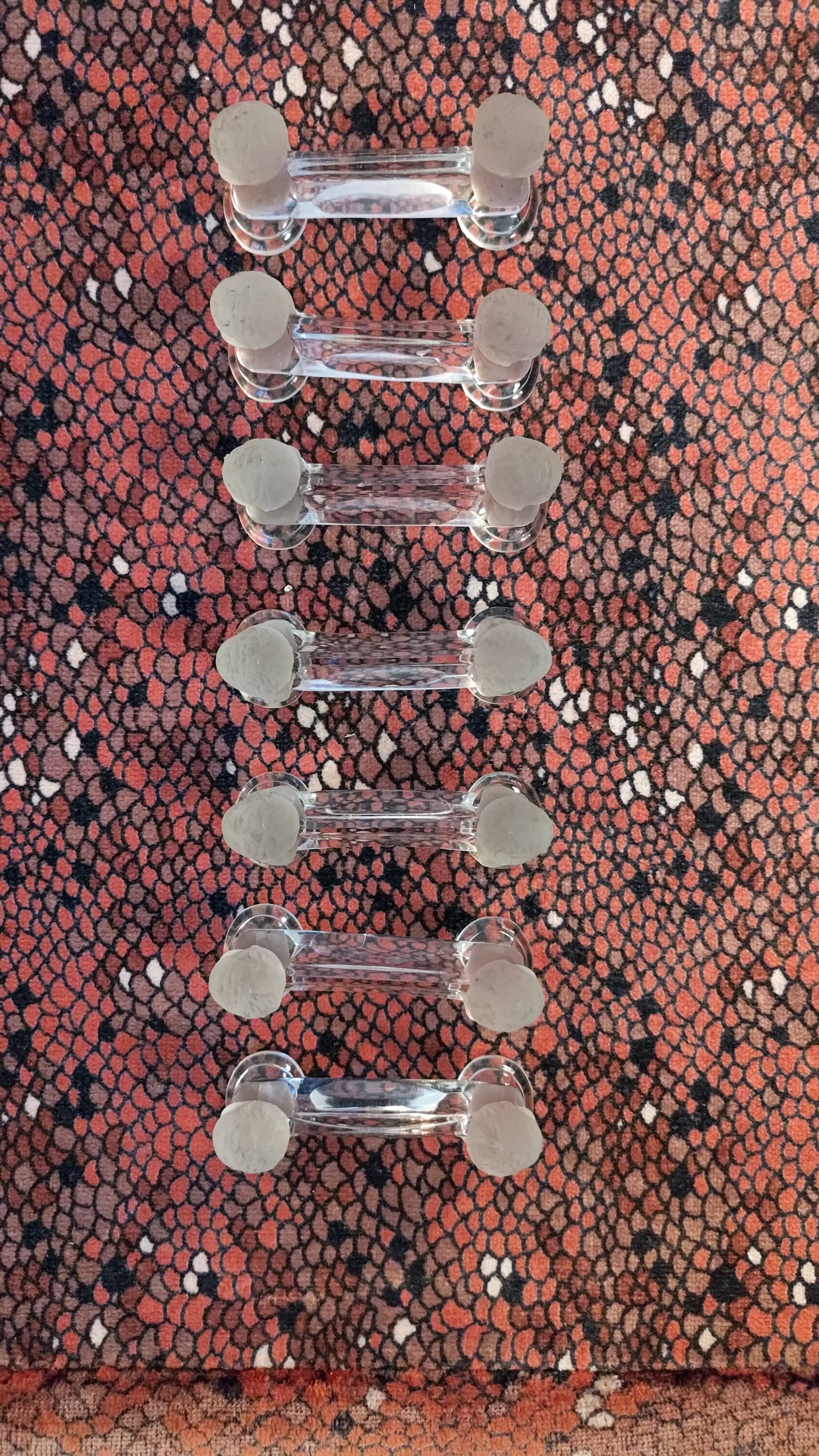 Set of 7 Baccarat Houdon crystal knife holders