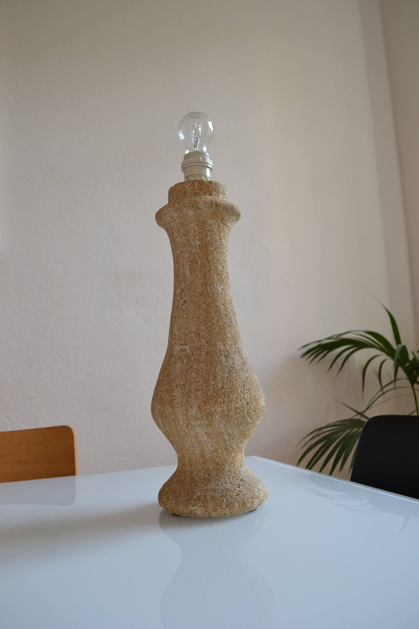 Pied de Lampe Travertin Pierre Design Fratelli Mannelli Albert Tormos