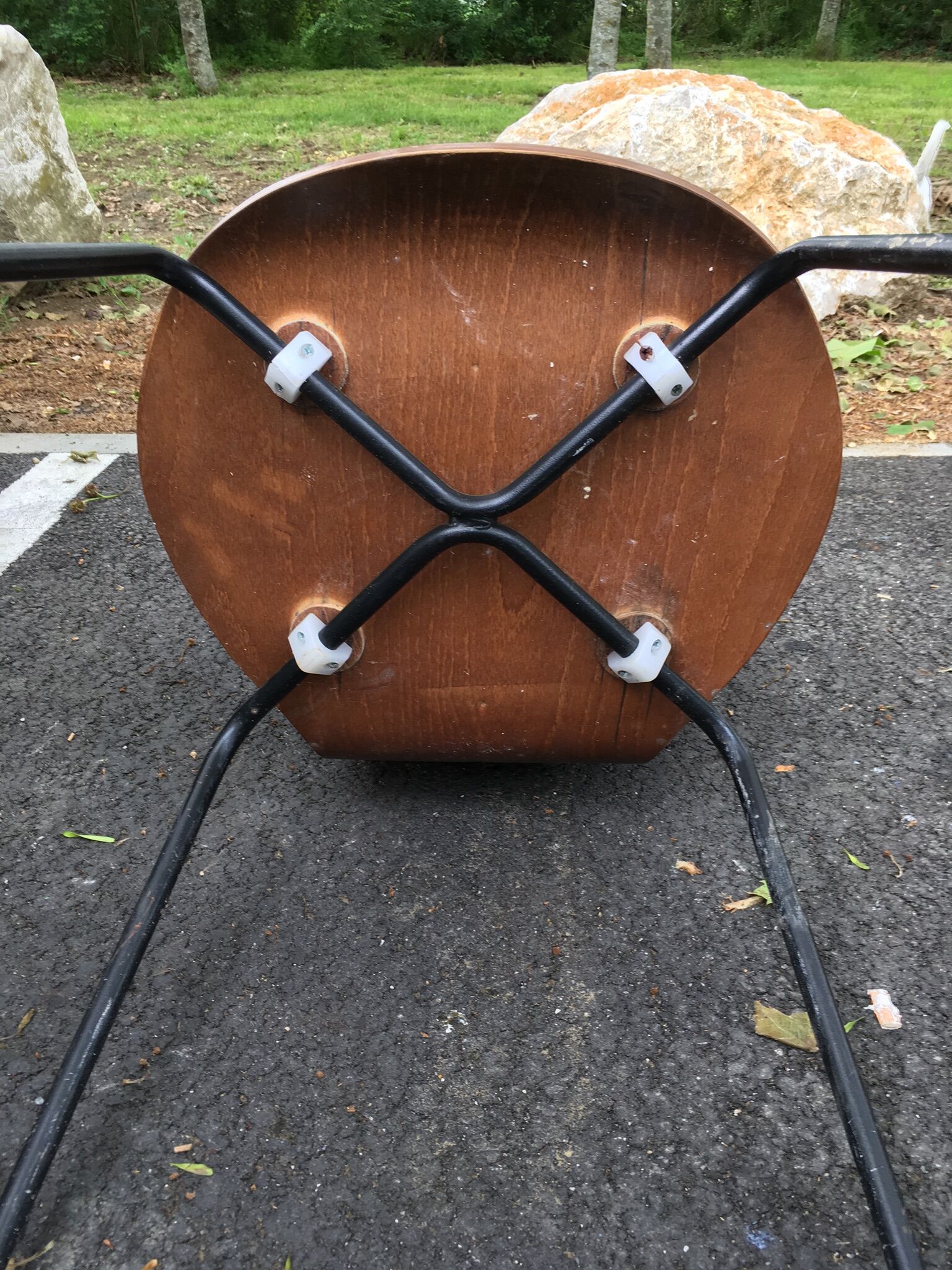 Set of 4 molded wooden chairs circa 1950