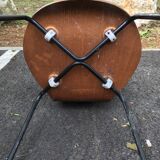 Set of 4 molded wooden chairs circa 1950