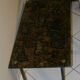 Metal coffee table with layered glass tray