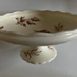 Compotier with gadroons in faience of Clairfontaine 1890 with flowers