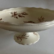Compotier à godrons en faience de Clairfontaine 1890 à fleurs