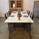Patinated trestle table