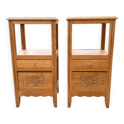 Paire de chevets art déco en ch^ne , 1930'