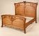 Double bed from the Art Nouveau period – Carved mahogany – Relief flowers
