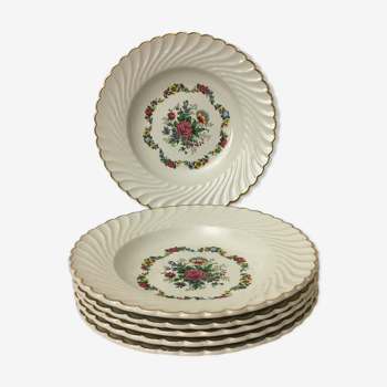 Set of 6 plates "luneville" model tradition, vintage