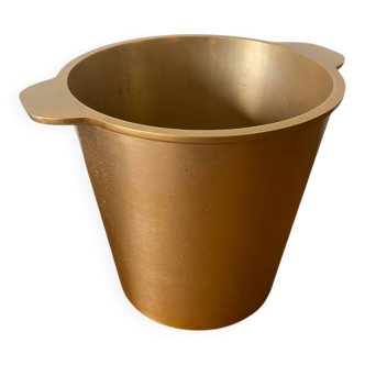 Vintage Champagne Ice Bucket Old Golden Aluminium Cast France #D43