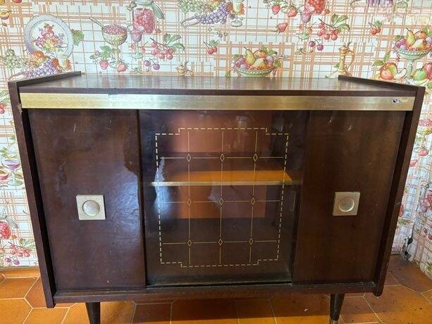 Small vintage Art Deco buffet – sideboard with display cabinet
