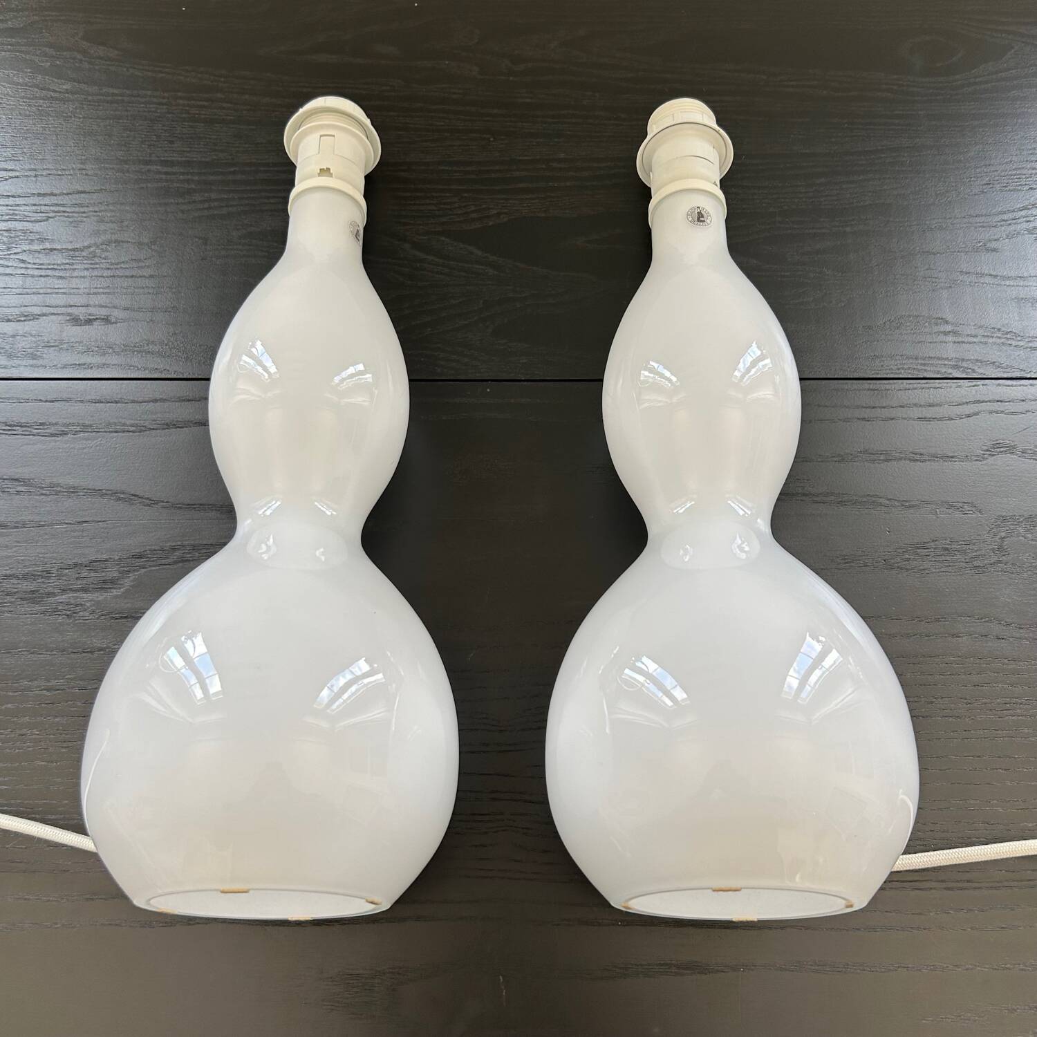 Pair of blown glass lamp bases