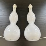 Pair of blown glass lamp bases