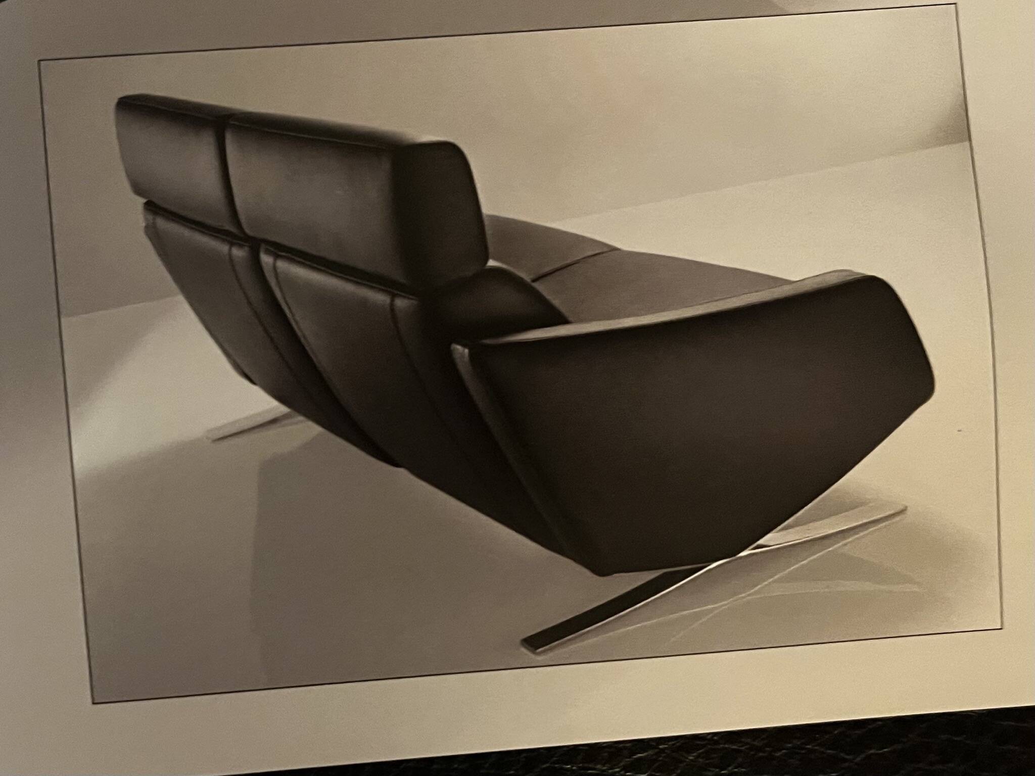 Black leather Steiner sofa